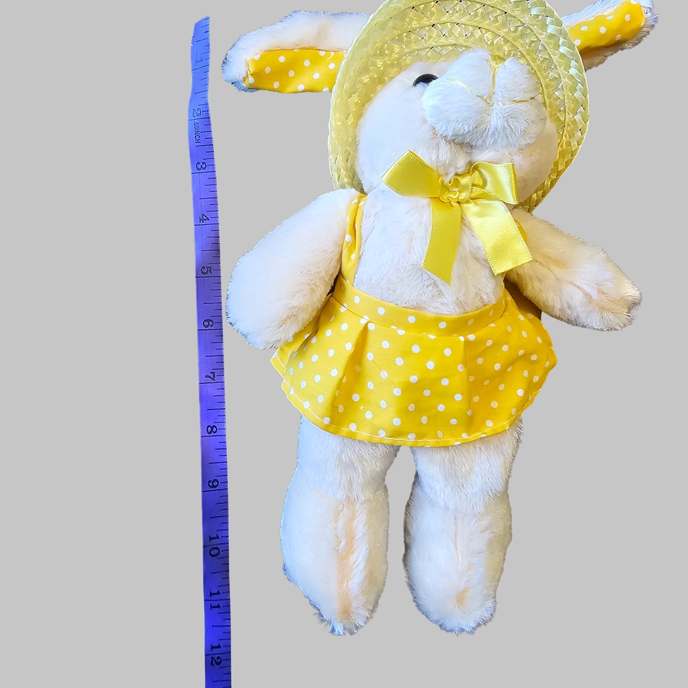 Adorable Yellow Polka Dot Bunny Plush Toy - Picture 2 of 16